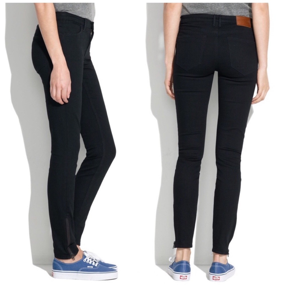 Madewell Skinny Skinny Ankle Zip Black Jeans 24